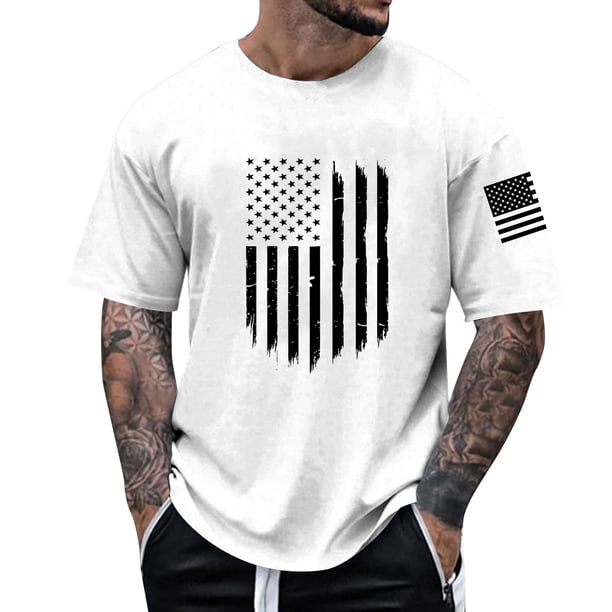 Playera Para Hombre, Camiseta De Manga Corta Con Cuello Redondo Y Estampado Del Día De La Independencia Para Hombre, Camiseta Floral De Moda, Camiseta De Fondo