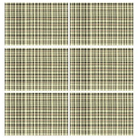 

Ryvnso Placemats Set of 6 Retro Checkered-a2 Dining Mats Heat-Resistant Non-Slip Washable Table Mat