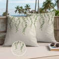 thumbnail image 3 of Green Eucalyptus Leaves Outdoor Pillow Covers 20x20 Set of 2,Waterproof Patio Throw Pillowcase Protectors,Rustic Weep Botanical Leaf Beige Decorative Pillow Shams Cushion Covers for Seat Bed Couch, 3 of 8