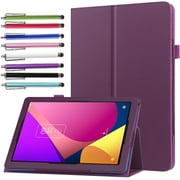 elitegadget Case for TCL Tab 8 LE 8.0 inch (2023 Release, Model: 9137W) - Slim Lightweight Folio Stand Cover PU Leather Case Cover + 1 Random Color Stylus (Purple)