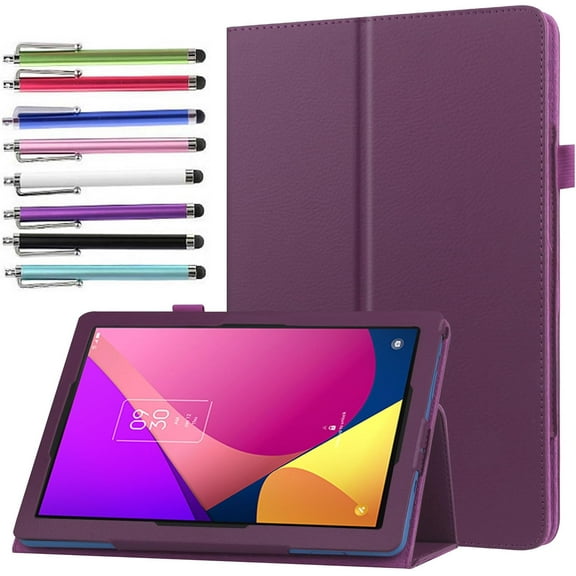 elitegadget Case For TCL Tab 8V/Tab 8 LE/Tab 8 Plus/Tab 8 wifi/Tab 8 SE (9137W, 9132X, 9138S, 6048E, 91232X1) - Lightweight Folio Stand Cover PU Case Cover 1 Random Color Stylus (Purple)