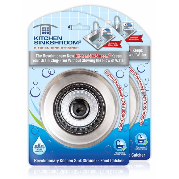 Canastilla coladora para fregadero SinkStrainer SinkShroom de acero inoxidable, paquete de 2