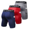 thumbnail image 3 of Lixada Pack de 3 pantalones cortos deportivos para hombre, ropa interior de entrenamiento activo con, 3 of 8