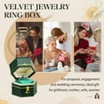 thumbnail image 6 of TAIMY Classical Victorian Style Wedding Tiny Ring Box, Handcrafted Gift Ring Box Proposal Pocket Size Small Keepsake Jewelry Box (Green, Hexagon), 6 of 6