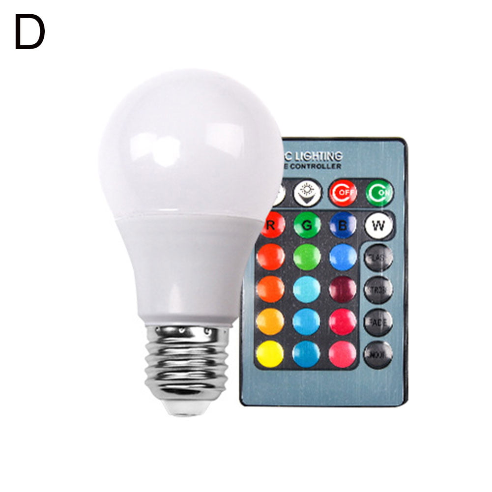 E27 E14 RGB LED Light Bulb 5W Color Changing Energy Saving Lamp Remote Control 