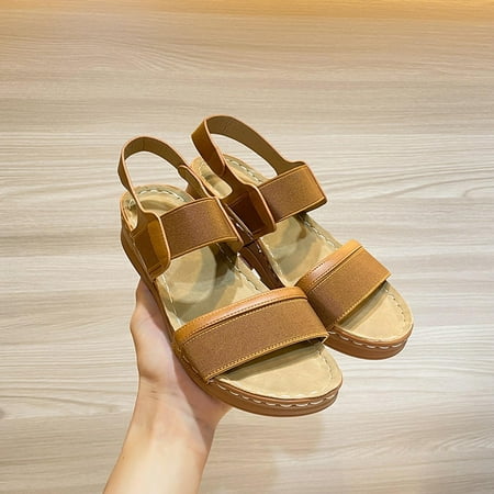 

Spring Savings Clearance 2023!AXXD Platform Sandals Women Thick Bottom Slope Heel Shoes Beach Roman Slippers Sandals For Sister New Arrival Size 6