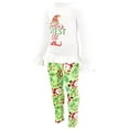 thumbnail image 2 of Unique Baby Girls 2 Piece Santas Cutest Elf Legging Set Outfit (8Y, Green), 2 of 5