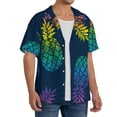 thumbnail image 4 of Haiem Abstract Bright Pineapple Fruit Retro Men's Casual Shirts Short Sleeve Button Down Shirts Fashion Textured Summer Beach Shirt-3X-Large, 4 of 7