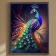 thumbnail image 1 of Pintura de diamante 5D DIY taladro redondo completo magnífico kit de pavo real decoración del hogar 30x40cm, 1 of 9