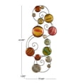 thumbnail image 4 of DecMode Metal Contemporary Abstract Multi Colored Round Plates with Spiral Scrolled Wires, 17"W x 41"H, 4 of 16