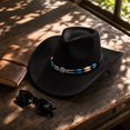 thumbnail image 3 of Qwertyu Western Cowboy Hat for Men Women Classic Fedora Hat with Buckle Belt Black, 3 of 6