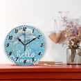thumbnail image 2 of Hello Summer Dolphin Round Wall Clock Battery Operated Silent Non-Ticking Bedroom Office Kitchen Home School Decor 10"(Black), 2 of 10