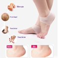 thumbnail image 2 of 1pc Silicone Moisturizing Gel Heel Sock Cracked Foot Skin Soft Care Protector Support, 2 of 5