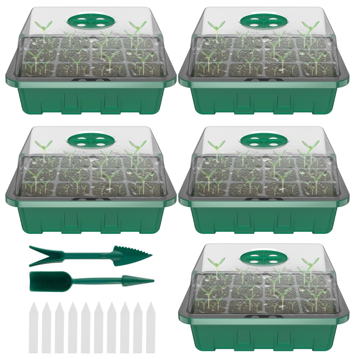 Ghopy Seed Trays Seedling Starter Tray with Lid and Drainage Holes Resusable Breathable Seed