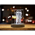 thumbnail image 2 of 3D Engraved Crystal with Hand-Drawn Pug Dog Print Design - Unique and Personalized, 2 of 6