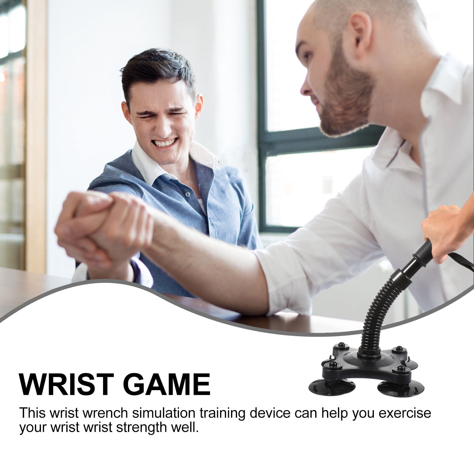 FENGGUIQU Forearm Strength Trainer Fitness Arm Force Exercise Device Iron Wrist Grip Strengthener Black 1 Pc