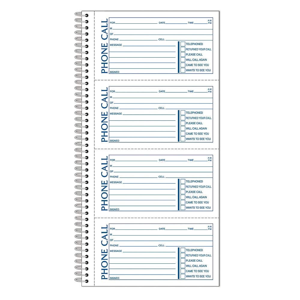 Adams Message Book/Phone Call, Carbonless Duplicate, 5.50 x 11 Inches, 400 Sets per Book (SC1154D)(5-pack of books)