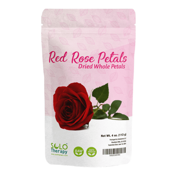 Organic Red Rose Petals 4 oz. , Dried Rose Petals , Rose Tea, Pétalos de Rosas Rojas, Cosmetics , Food Grade, Food Decorating , Product From Egypt, Packaged in the USA