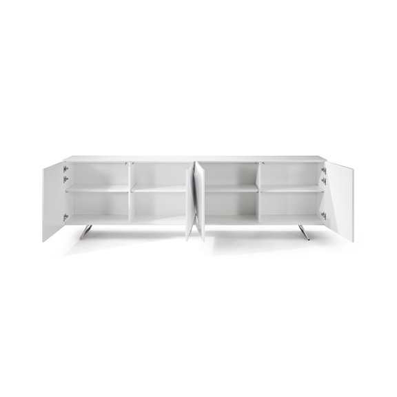 Whiteline Modern Living White Samantha Contemporary High Gloss Lacquer Buffet