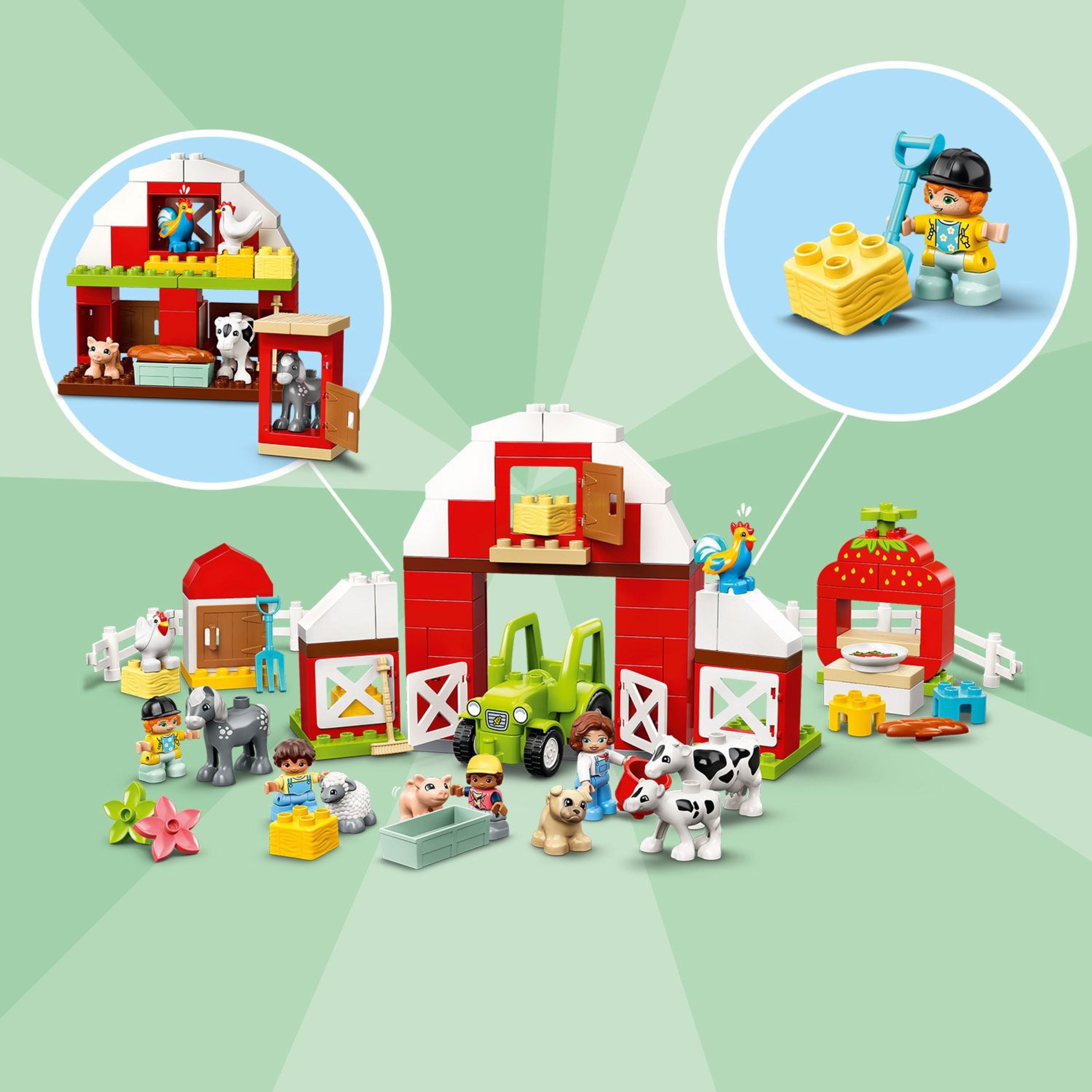 Diseñador Lego Duplo town 10952, tractor, casa y animales para niños,  primer juguete de construcción original