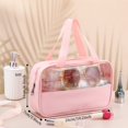 thumbnail image 2 of Bolsa de maquillaje Buryeah, translúcida, impermeable, de viaje, 9 unidades, rosa, 2 of 8