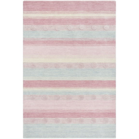 SAFAVIEH Kids Dots Gradient Striped Area Rug, Light Blue/Pink, 4' x 6'