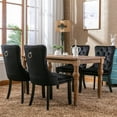 thumbnail image 3 of ODUSE-DAILY Black Velvet Dining Chairs Set of 4, Kitchen & Dining Room Chairs, Sillas De Comedor, Nailheads Tufted, Velvet Upholstered, Solid Wood (Black, 4 Pcs), 3 of 12