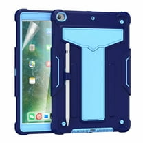 Dteck Screen Protector Case for Apple iPad 8th Generation 10.2" (2020),Shockproof 3-layer-protection Hybrid Rubber Hard PC Back Protective Kickstand iPad 7th Gen 10.2-inch (2019) Cover,Navy Blue