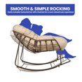 thumbnail image 2 of JTAOT Oversized Rocking Papasan Chair Outdoor Patio Wicker Basket Chair with Cushion, 2 of 8