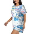 thumbnail image 2 of Saiise Sanrio Bb Pajamas Sets for Women Soft Short-Sleeved Pjs with Lounge Shorts Two Piece Sleepwear S-4XL, 2 of 7