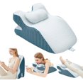 thumbnail image 1 of SUSUZI Ergonomic Memory Foam Wedge Pillow with Adjustable Support Pillow - Reading & Prone Pillow for Back Pain Relief, Neck Support, Acid Reflux, Suitable for Users Under 165lbs, Grey, 1 of 5