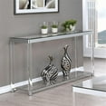 thumbnail image 2 of Stonecroft Furniture Glass Top Console Table with Lower Shelf in Chrome, 2 of 2