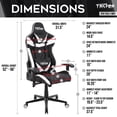 thumbnail image 4 of Techni Sport TS-XL1 Ergonomic High Back Racer Style PC Gaming Chair, White, 4 of 8