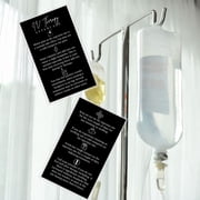 IV Intravenous Therapy Infusion Aftercare Card 50 Pack 2x3.5 inch Business Size Card Drip Vitamin IV Supplies IV Therapy Infusion Mobile Patient Black Card Design