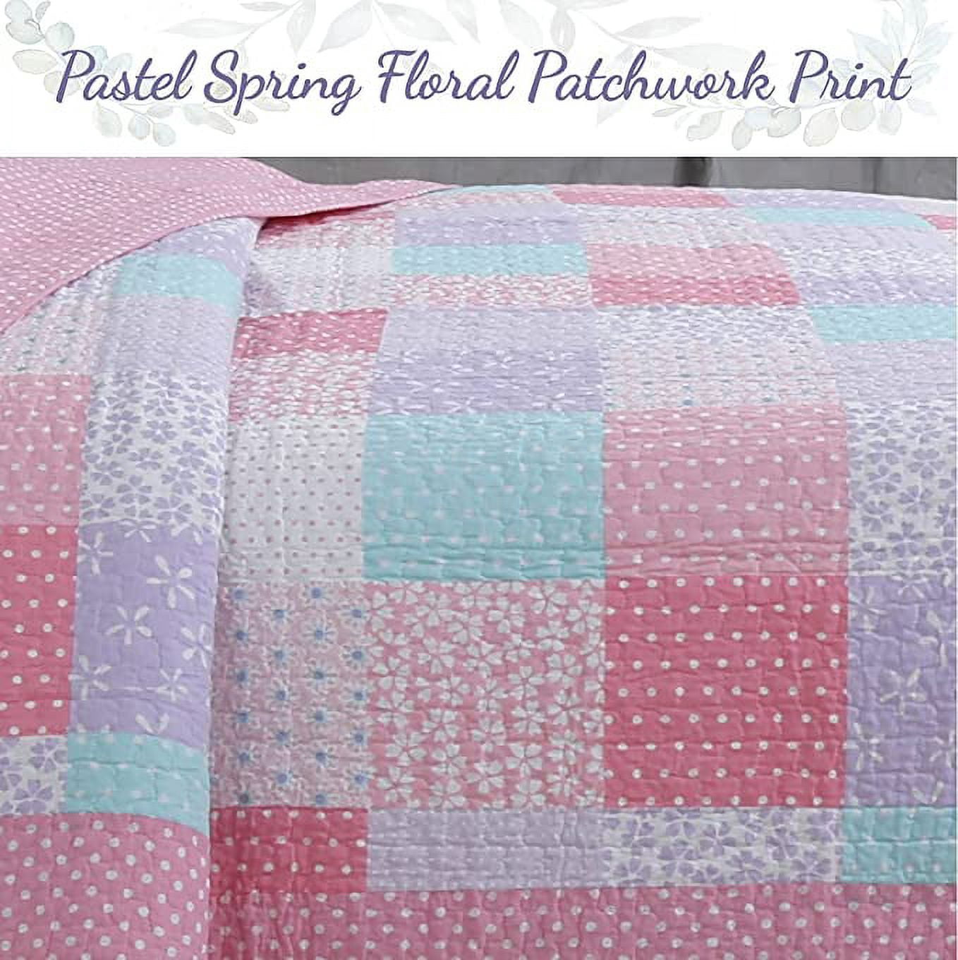 Cozy Line Home Fashions Lola Pink 2-Pieces Orchid Floral Quilt Bedding Sets, Twin