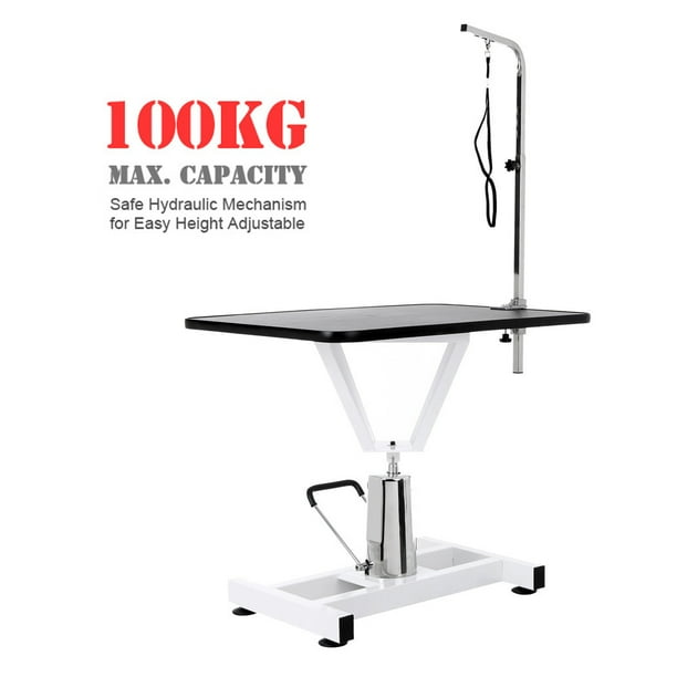 iKayaa 36" Adjustable Hydraulic Pet Dog Grooming Table W/ Arm & Noose