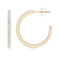 thumbnail image 2 of ANGARA Lab Grown Prong-Set Diamond Hoop Earrings for Women in 14K Yellow Gold (Size-1.75mm| Color-F-G| Clarity-VS) | April Birthstone, Anniversary, Jewelry Gift for Women | Lab-Grown Diamond Earrings, 2 of 5