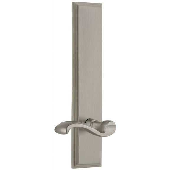 Grandeur Carprt_Tp_Dd_Na Carre Solid Brass Rose Right Handed Dummy Door Lever Lever Set -