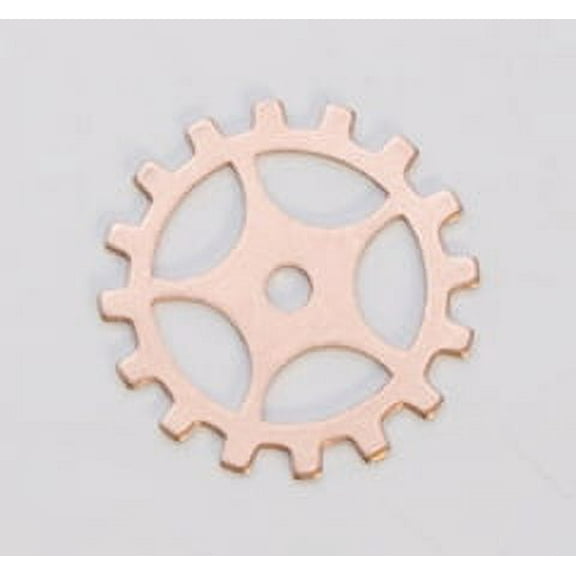 Copper Gear with Spokes, 24 Gauge, 3/4 Inch, Pack of 6