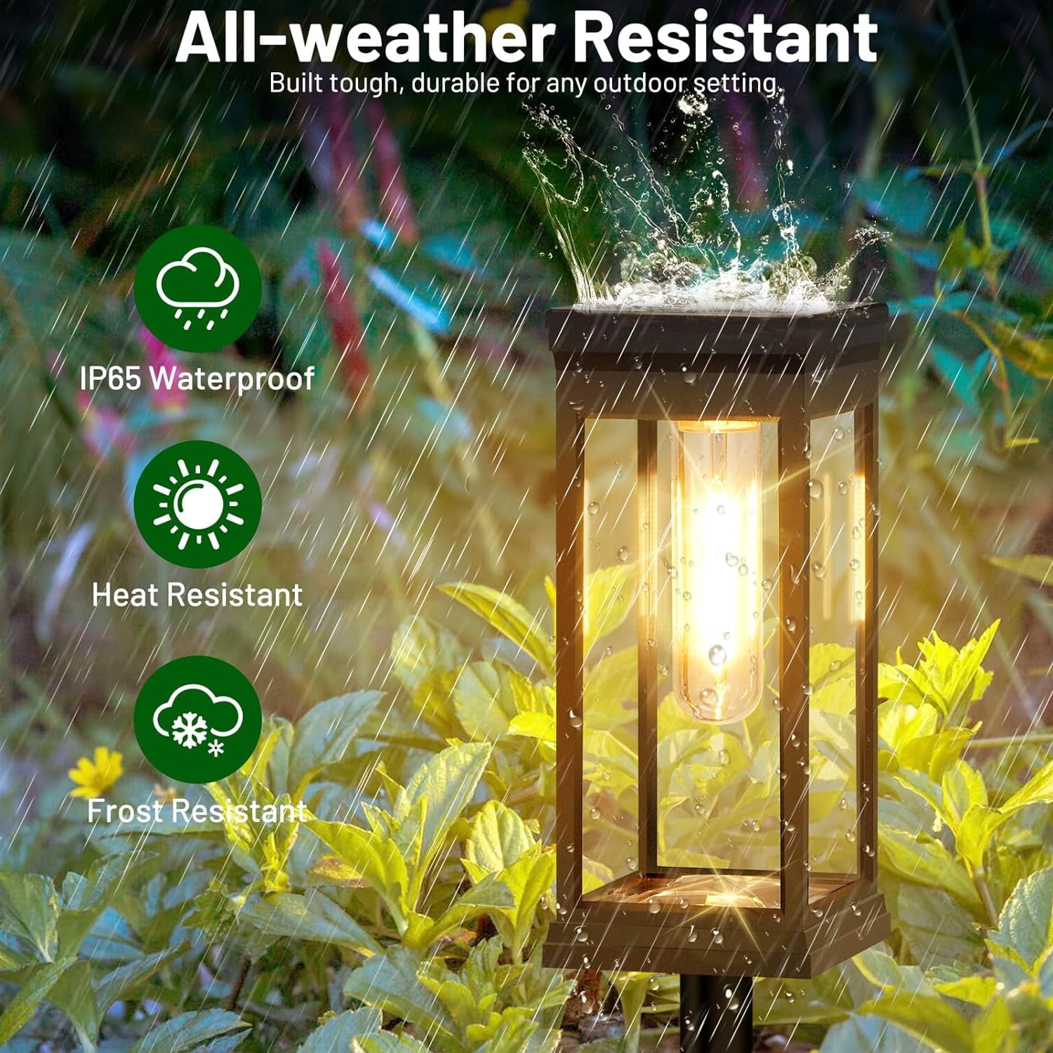 Solar Pathway Lights Outdoor, 8-Pack Large LED Solar Light Outdoor Waterproof, Super Bright Outside Lights for Yard, Sun-Powered Landscape Lighting for Garden Walkway, Warm White