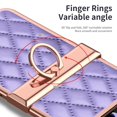 thumbnail image 6 of MonsDirect for 6.7 inch Samsung Galaxy Z Flip 3 5G 2021 Case, Hinge Protection Plating Frame Hard PC Shell PU Leather Cover Durable Shockproof with Finger Ring Stand Holder for Galaxy Z Flip 3, Purple, 6 of 7
