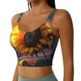 thumbnail image 2 of Honeii Sunset Coast Sunflower patten Workout Crop Tank Top for Women Yoga Tank Tops Athletic Sports Shirts Exercise Undershirts,Sports Bra,Sports vest-Small, 2 of 8
