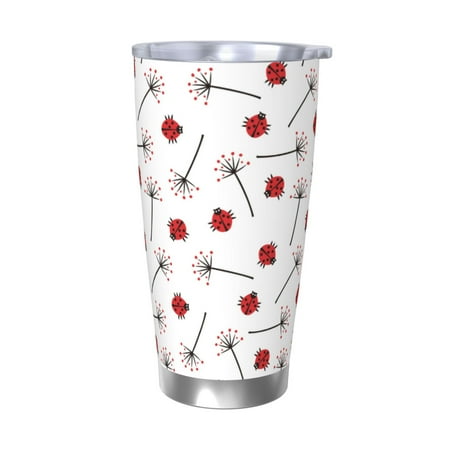 

Vsdgher Ladybug With Dandelion 20 Oz Stainless Steel Vacuum Insulated Travel Mug Coffee Cup for Home Office Outdoor Works Great for Ice Drinks and Hot Beverage -Without Straw