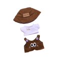 thumbnail image 5 of Vaveren 15-17cm Doll Clothes T Shirt Overalls with Hat Stuffed Animals Clothes Brown, 5 of 8