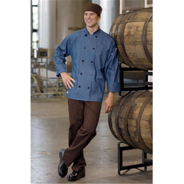 Uncommon Threads 0405C-1704 Aspen Chef Coat in Chambray - Large