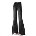 thumbnail image 2 of Pantalones vaqueros Harajuku Y2k Trashy Emo 2000s, ropa para mujer, pantalones vaqueros acampanados azules, pantalones vaqueros holgados Vintage de los años 90, pantalones vaqueros de cintura baja est, 2 of 5