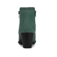 thumbnail image 2 of BLISSFUL STEP Women's Shoes Round Toe Stacked Block Heel Zipper Ankle Boots Green 6.5, 2 of 7