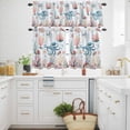 thumbnail image 2 of Watercolor Oxygen Coral Shell Curtain Tier and Valance Set 3 Piece, Marine Life Seamitter 3-inch Rod Pocket Window Tier Curtains Valance for Kitchen Living Room, 2 of 9