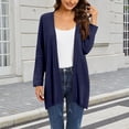thumbnail image 1 of IMENGL Casual short sleeve solid color irregular knit open front cardigan Summer, Blue 2XL, Size M-3XL, 1 of 9