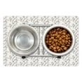 thumbnail image 1 of Floral Vintage Pet Mat for Food and Water, Continuous Design of Sakura Flowers Drawn by Hand on a Plain Background, Non-Slip Rubber Mat for Dogs and Cats, 18" X 12", by Ambesonne, 1 of 2
